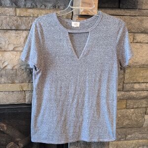 BKE Heather Gray Cutout Tee